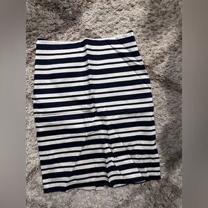 The Limited Navy and White Midi Pencil Skirt